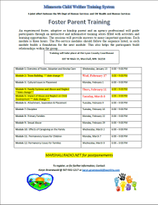 2016 Foster Parent Training